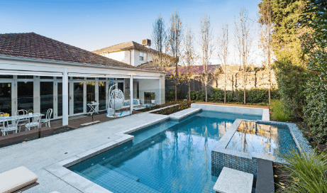 Backyard stone pool