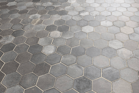 Hexagon pavement tiles